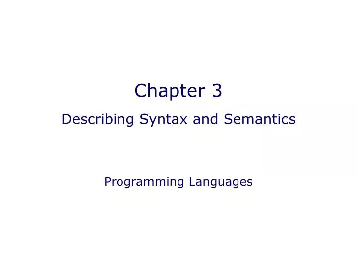 chapter 3 describing syntax and semantics