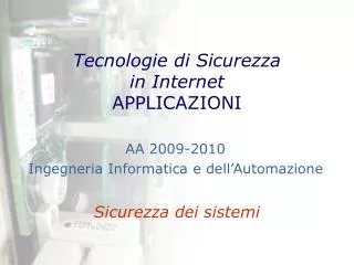 tecnologie di sicurezza in internet applicazioni