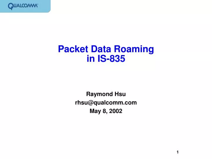 packet data roaming in is 835