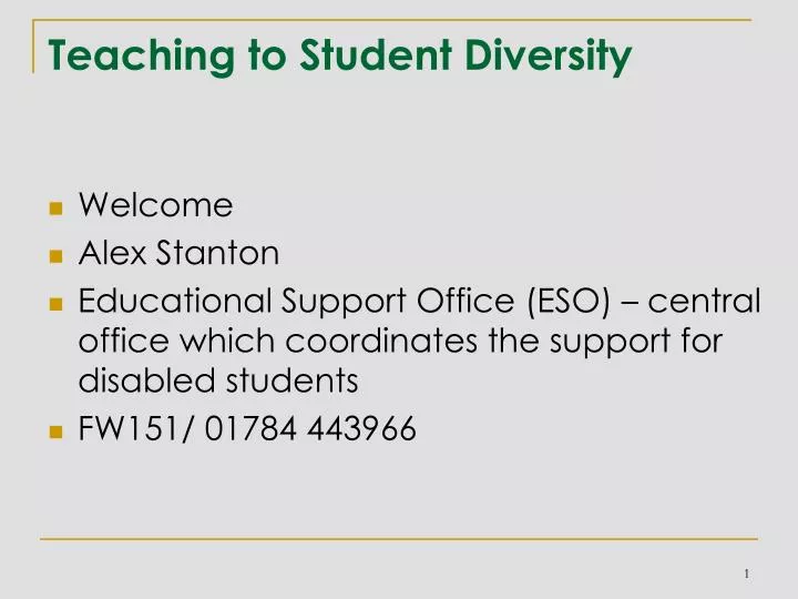 teaching to student diversity