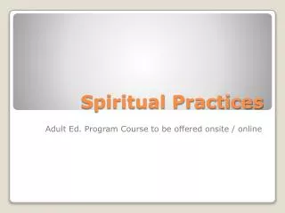 Spiritual Practices