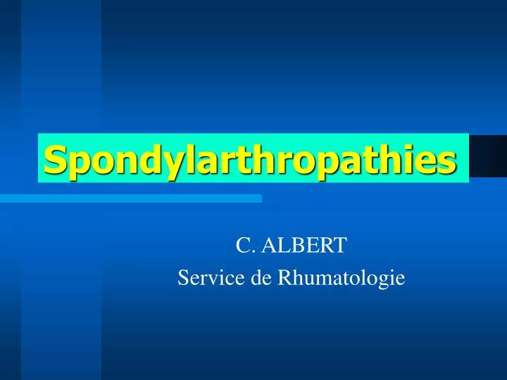 spondylarthropathies