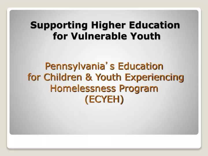 supporting higher education for vulnerable youth