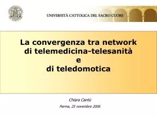 la convergenza tra network di telemedicina telesanit e di teledomotica