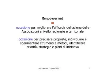 Empowernet = occasione per migliorare l’efficacia dell’azione delle