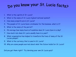 Do you know your St. Lucia facts?