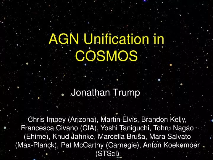 agn unification in cosmos