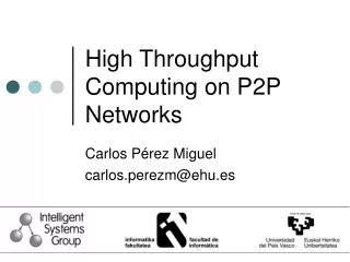 High Throughput Computing on P2P Networks