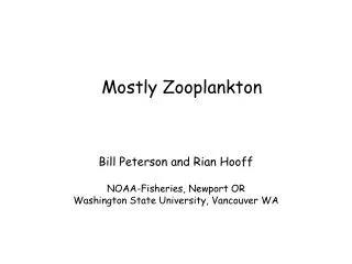 Mostly Zooplankton