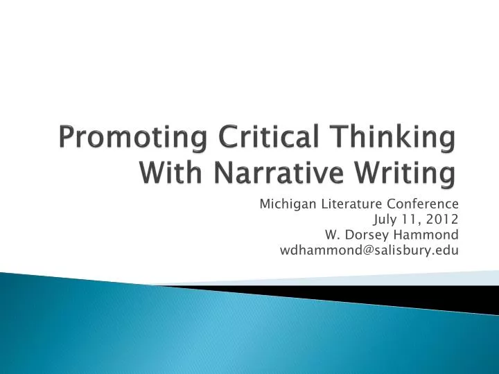 promoting critical thinking with narrative writing