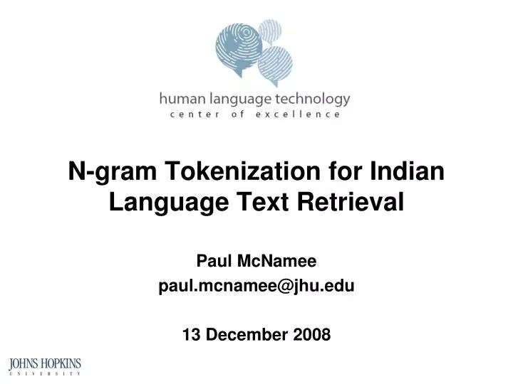 n gram tokenization for indian language text retrieval