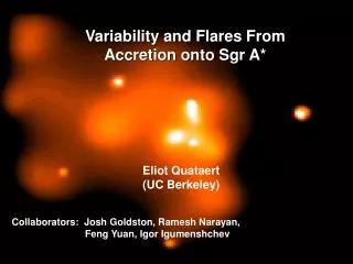 Variability and Flares From Accretion onto Sgr A*