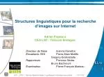 Enhanced Image Search Techniques Using Linguistic Structures - slide 1
