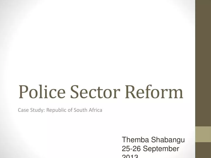 police sector reform