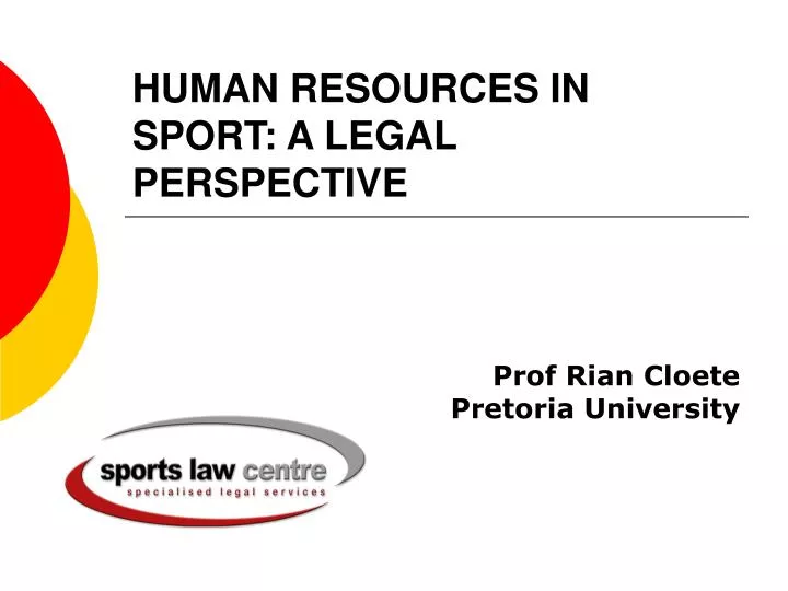 human resources in sport a legal perspective