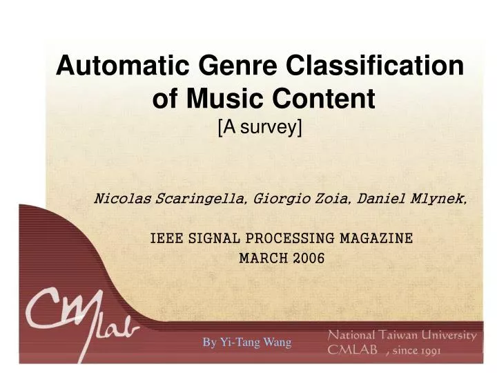 automatic genre classification of music content a survey