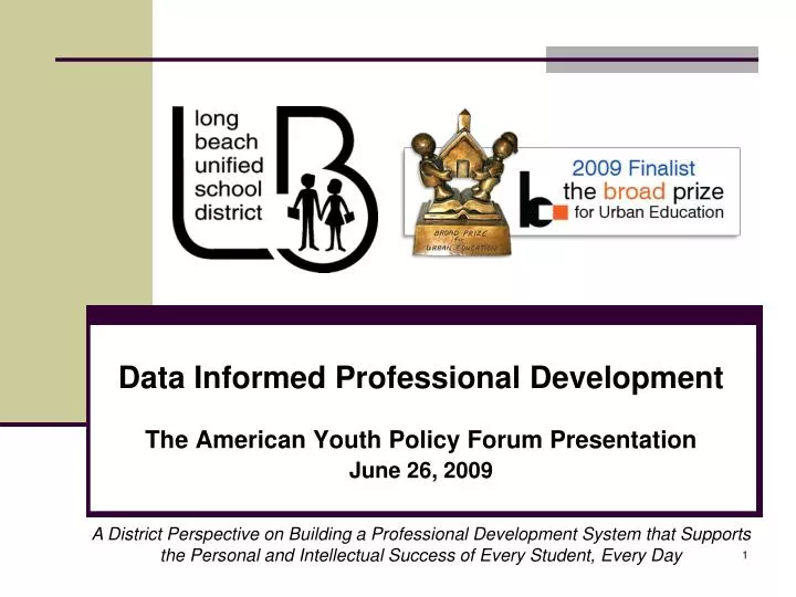 data informed professional development the american youth policy forum presentation june 26 2009