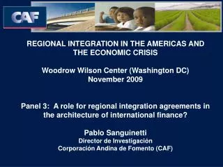 REGIONAL INTEGRATION IN THE AMERICAS AND THE ECONOMIC CRISIS