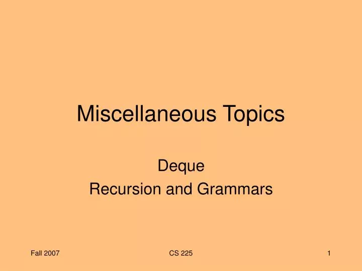 deque recursion and grammars