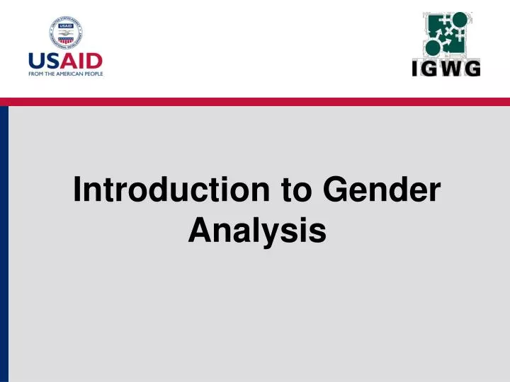 introduction to gender analysis