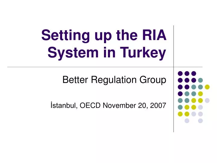 setting up the ria system in turkey