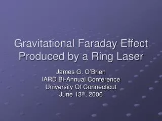 Gravitational Faraday Effect Produced by a Ring Laser