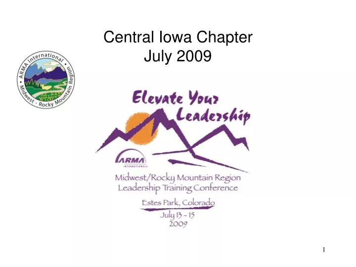 central iowa chapter july 2009