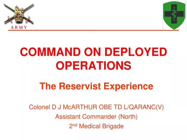 command on deployed operations