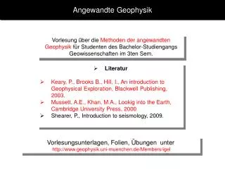 angewandte geophysik