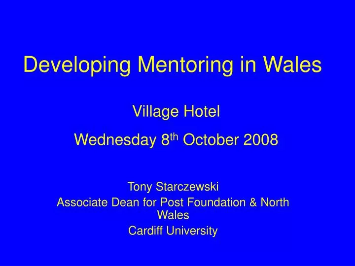 developing mentoring in wales
