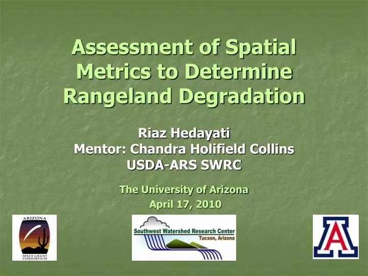 assessment of spatial metrics to determine rangeland degradation