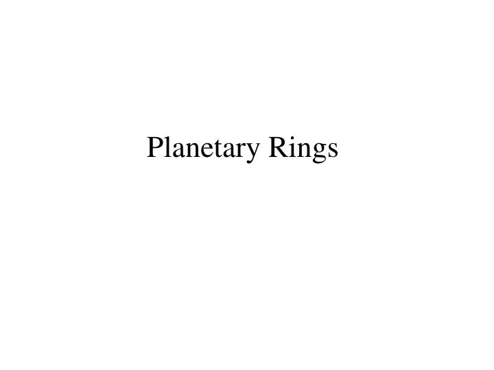 planetary rings