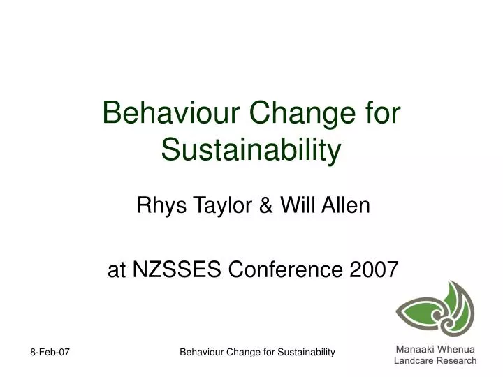 behaviour change for sustainability
