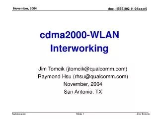 cdma2000-WLAN Interworking