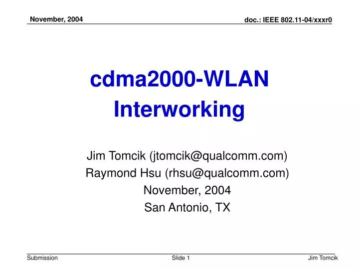 cdma2000 wlan interworking