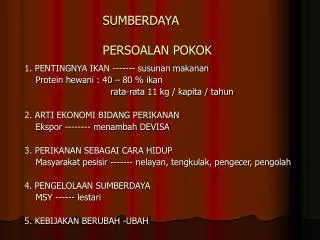 sumberdaya persoalan pokok
