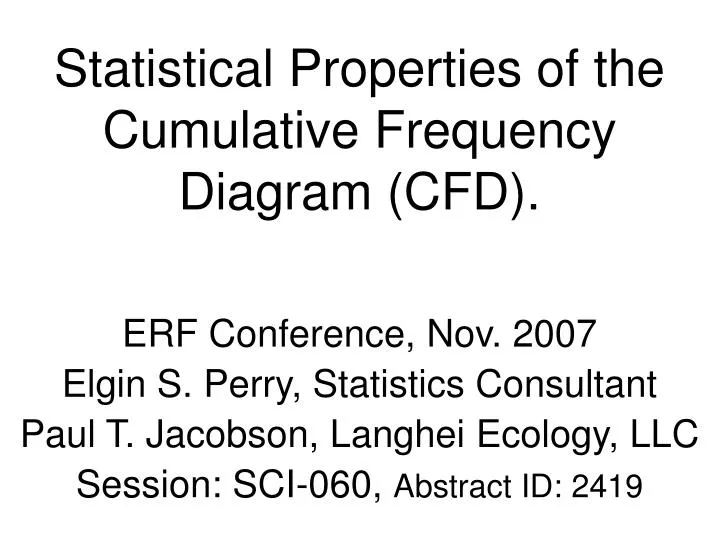 statistical properties of the cumulative frequency diagram cfd