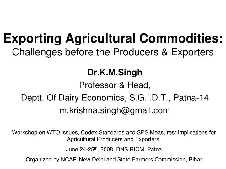 exporting agricultural commodities challenges before the producers exporters