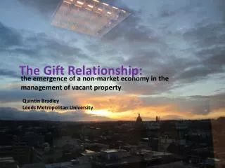 The Gift Relationship: