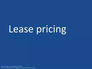 Lease pricing