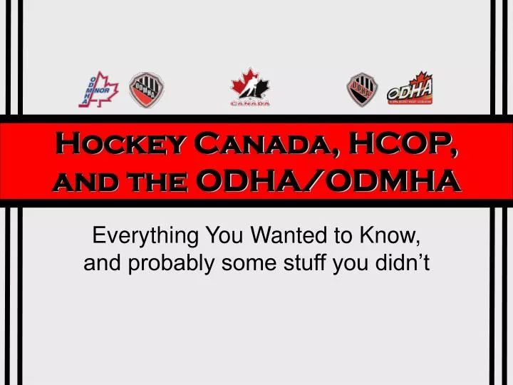 hockey canada hcop and the odha odmha