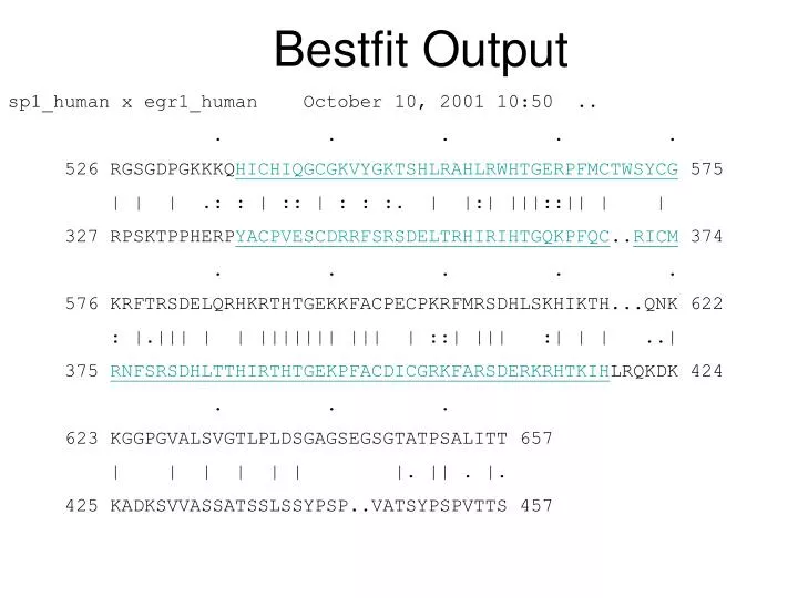bestfit output