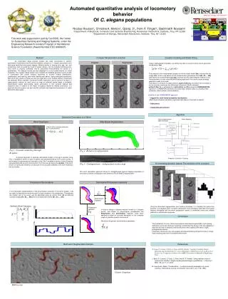 Automated quantitative analysis of locomotory behavior Of C. elegans populations