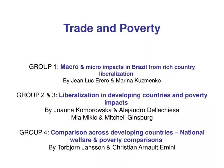 trade and poverty