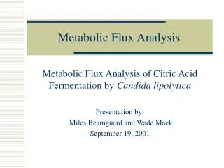 Metabolic Flux Analysis