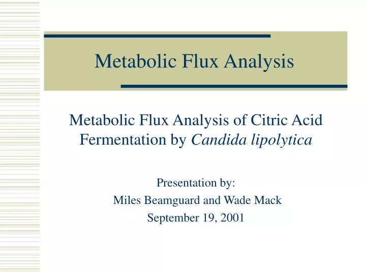 metabolic flux analysis