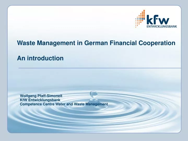 waste management in german financial cooperation an introduction