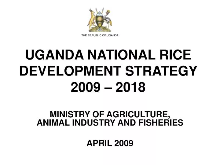 uganda national rice development strategy 2009 2018