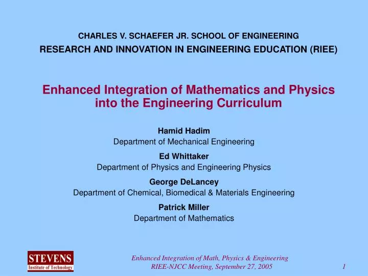 enhanced integration of mathematics and physics into the engineering curriculum