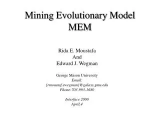 Mining Evolutionary Model MEM